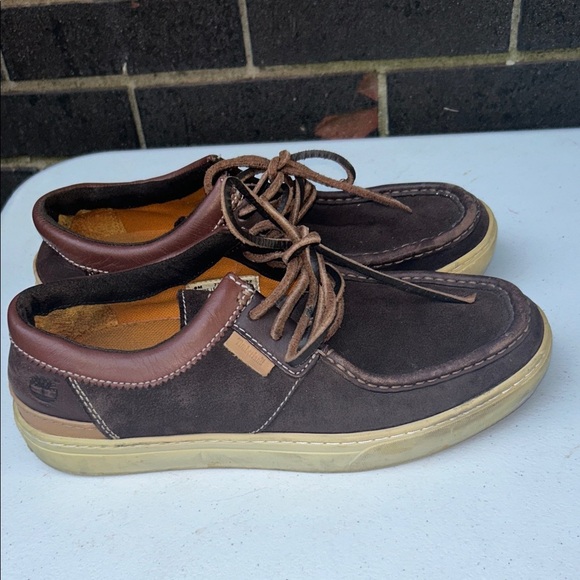 Timberland Dark Brown Leather Boat Shoes - Picture 1 of 4